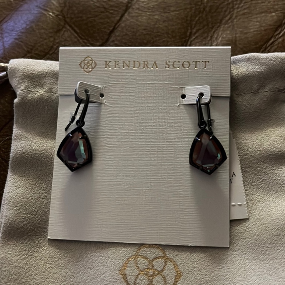 Kendra Scott Cory Gunmetal Drop Earrings